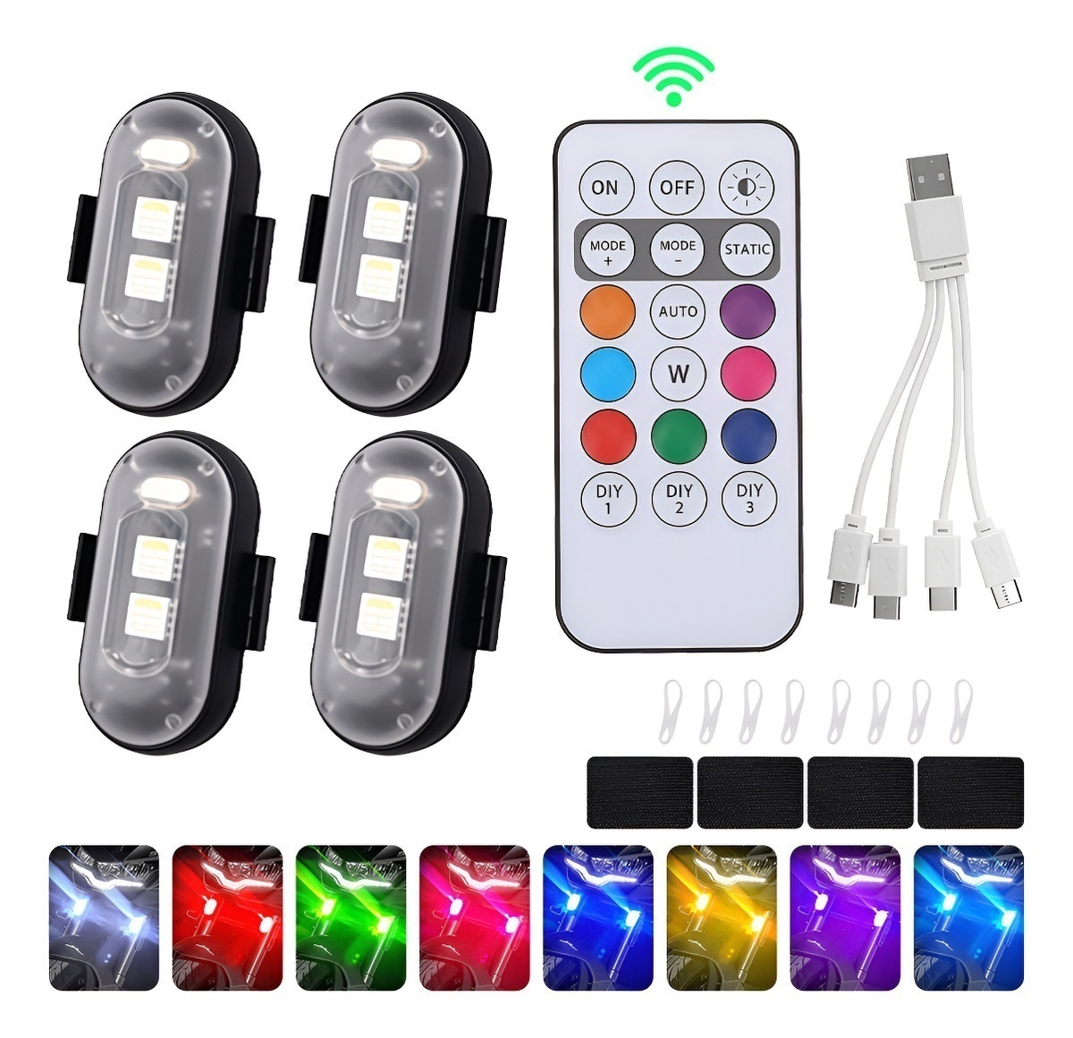 Drone Strobe Light - 4 stuks LED knipperlichten met afstandsbediening,
