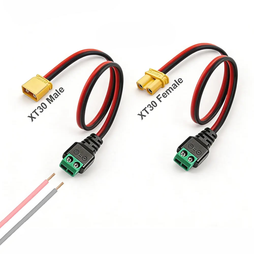 Drone Battery Adapter - XT30 mannelijke vrouwelijke connectorplug naar soldeerloze
