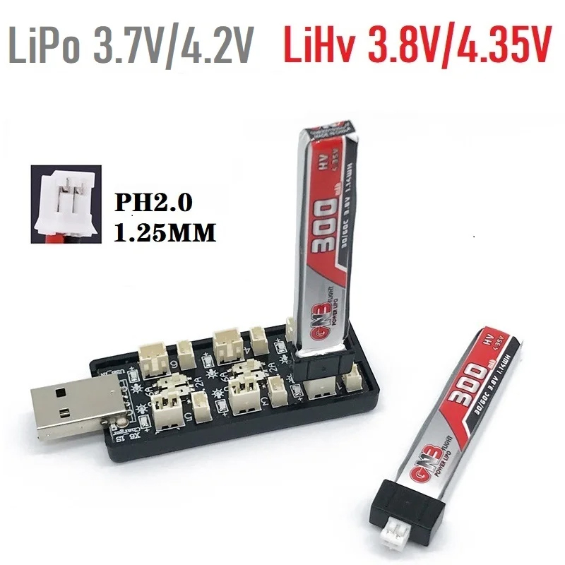 6CH USB 1S LiPo/LiHv 3.7 V/4.2 - Drone Battery Adapter recensie en prijs